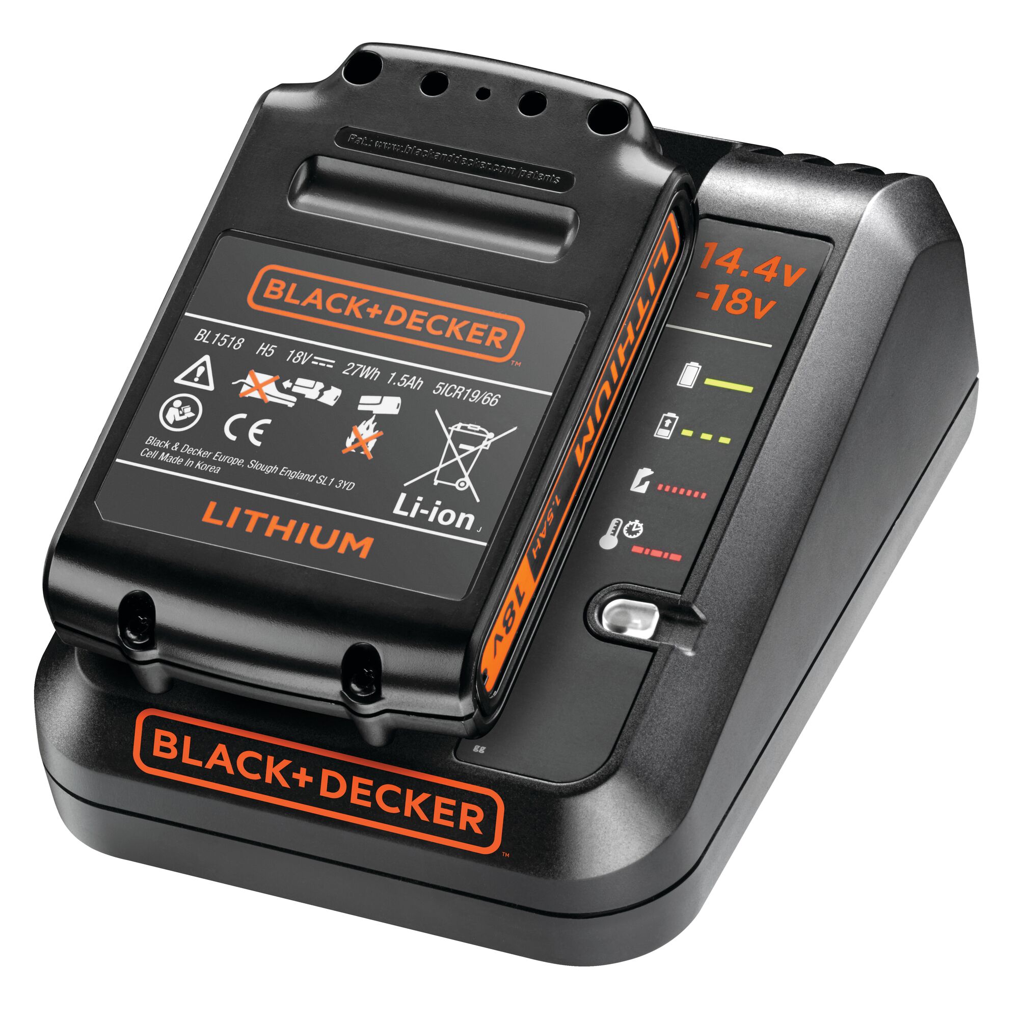 Black and decker 18v lithium ion battery charger new arrivals