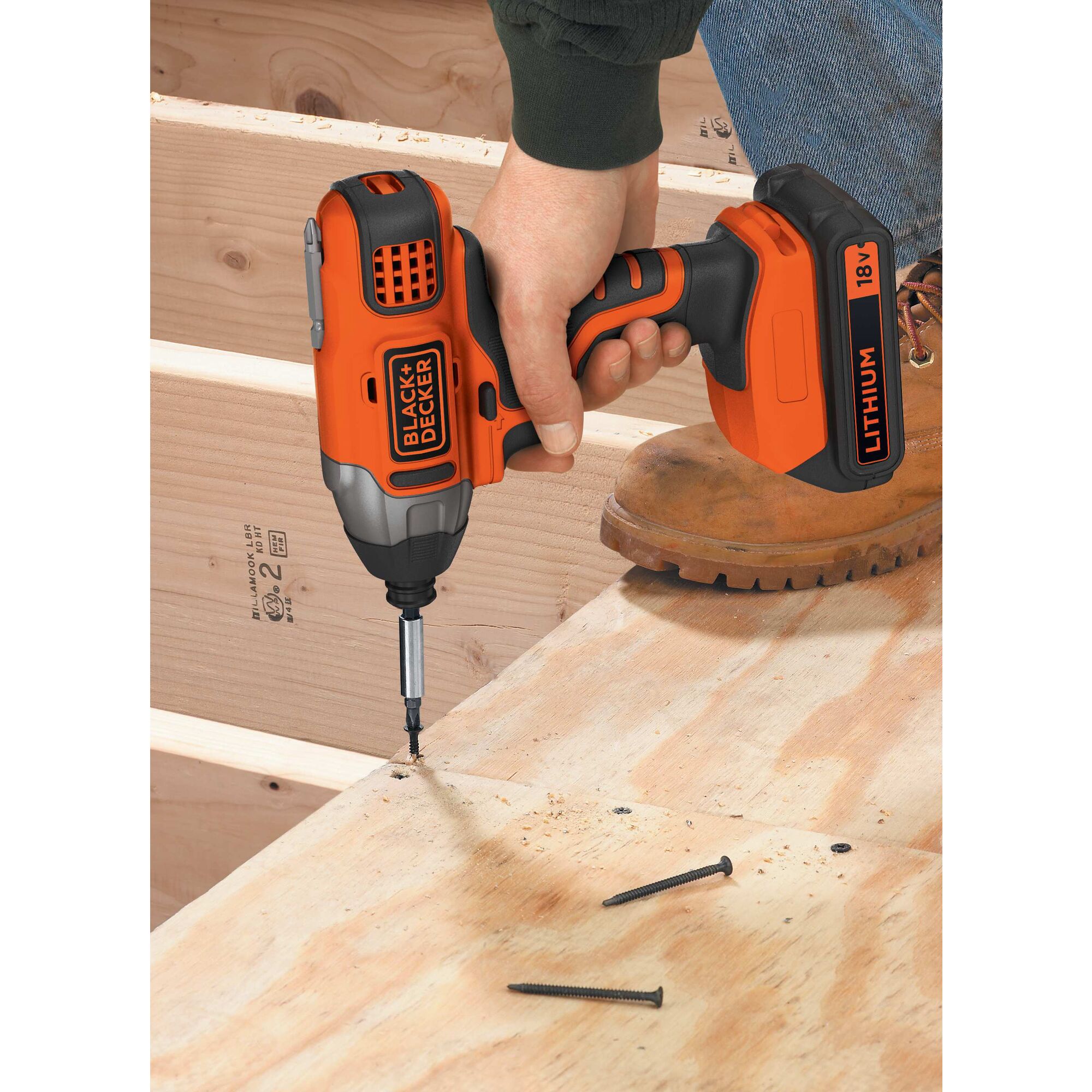 18V Cordless Impact Driver Bare Unit BLACK DECKER